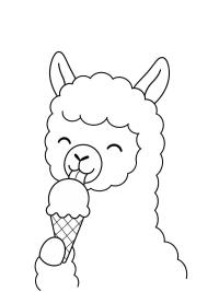 Alpaca mangia il gelato