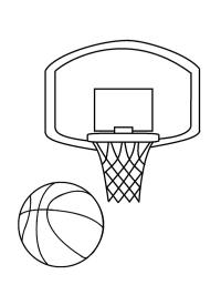 Pallone da Basket con il canestro