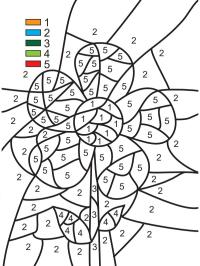 Colora i numeri sul fiore