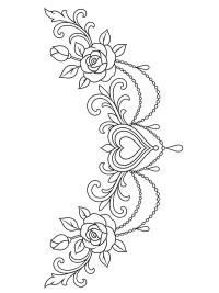 Tatuaggio sul petto: cuore e rose