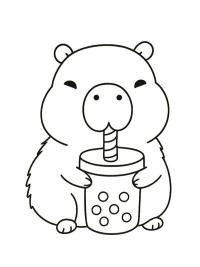 Capibara beve bubble tea