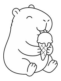 Capibara mangia un gelato
