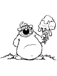 Teodoro con un grande gelato