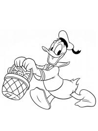 Paperino con cestino di Pasqua