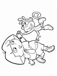 Dora e la scimmia Boots giocano