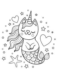 Gatto unicorno sirena