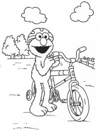 Elmo in bicicletta