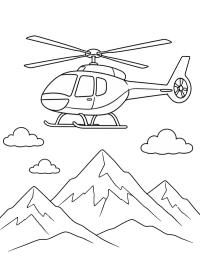 Elicottero sopra le montagne