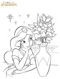 Jasmine che guarda un vaso di fiori