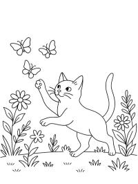 Gatto che insegue le farfalle
