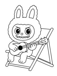 Labubu suona la chitarra