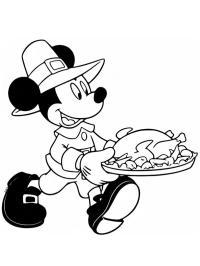 Mickey Mouse con un tacchino