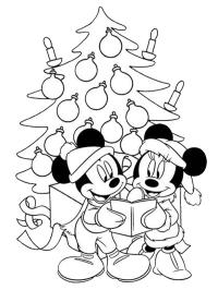 Topolino e Minnie con albero di Natale