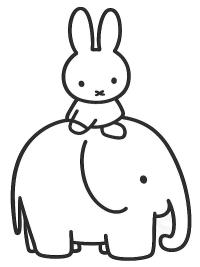 Miffy sull'elefante