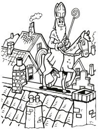 Cavallo con San Nicola cammina sul tetto