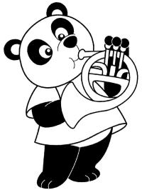 Panda che suona la tromba