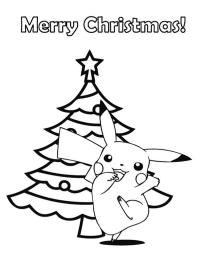 Pikachu vicino all'albero di Natale