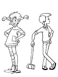 Logoshirt® Pippi Calzelunghe I Signor Nilsson – T-Shirt Donna Bianca Con Licenza Ufficiale