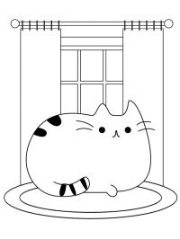 Pusheen riposa vicino alla finestra