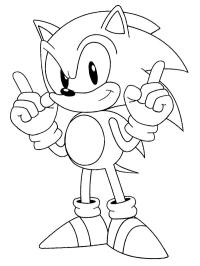 Sonic con le dita alzate