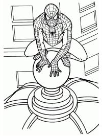 Spiderman si arrampica su un edificio