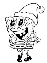 Spongebob con il cappello di Babbo Natale
