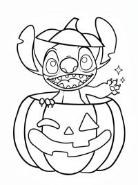 Stitch nella zucca di Halloween
