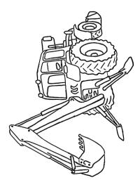 Trattore escavatore bulldozer