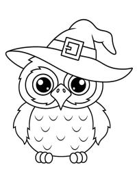 Gufo con cappello da strega