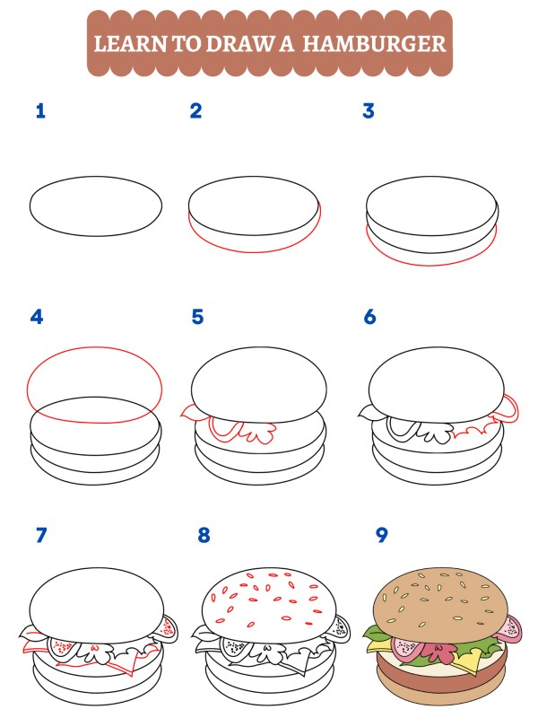Come disegnare un hamburger
