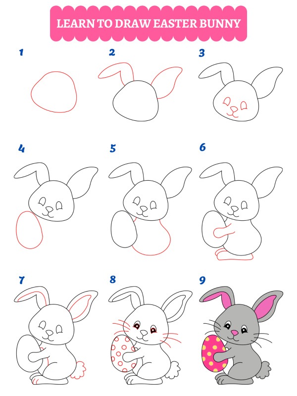 Come si disegna un coniglietto pasquale?