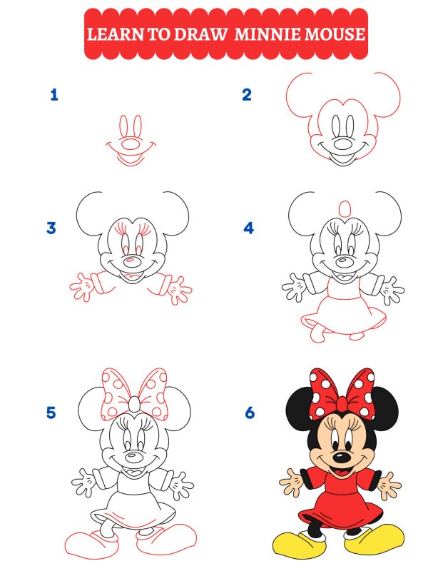 Come disegnare Minnie Mouse