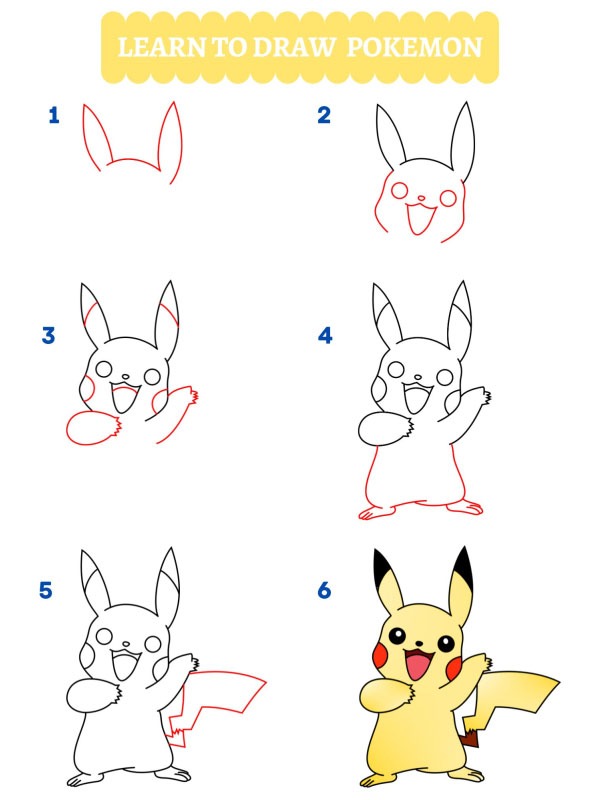 Come disegnare Pikachu