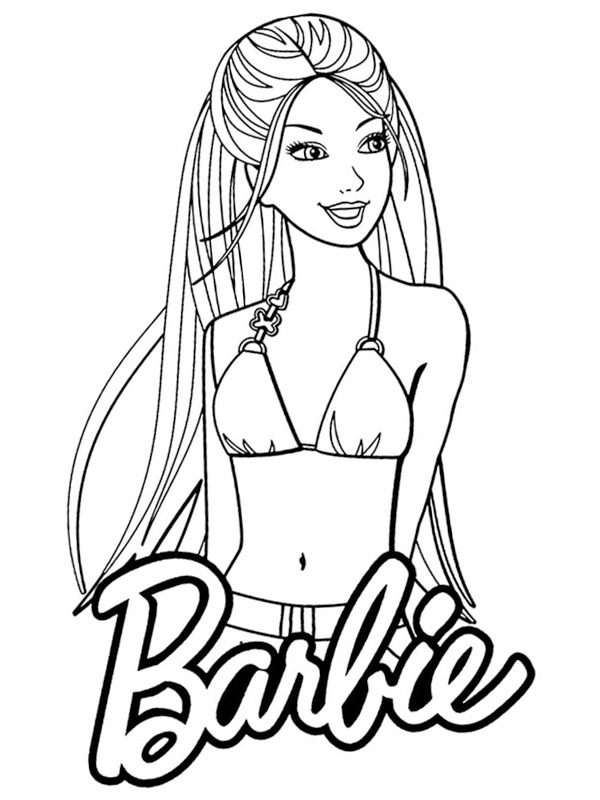 Barbie in bikini disegno da colorare