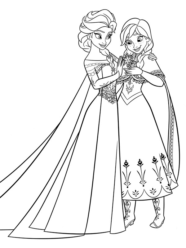 Elsa e Anna disegno da colorare