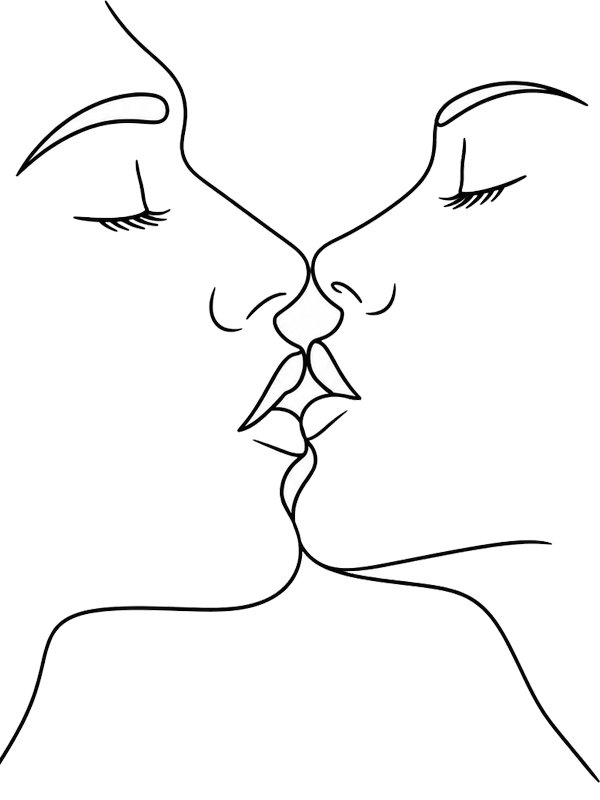 Dare un bacio disegno da colorare