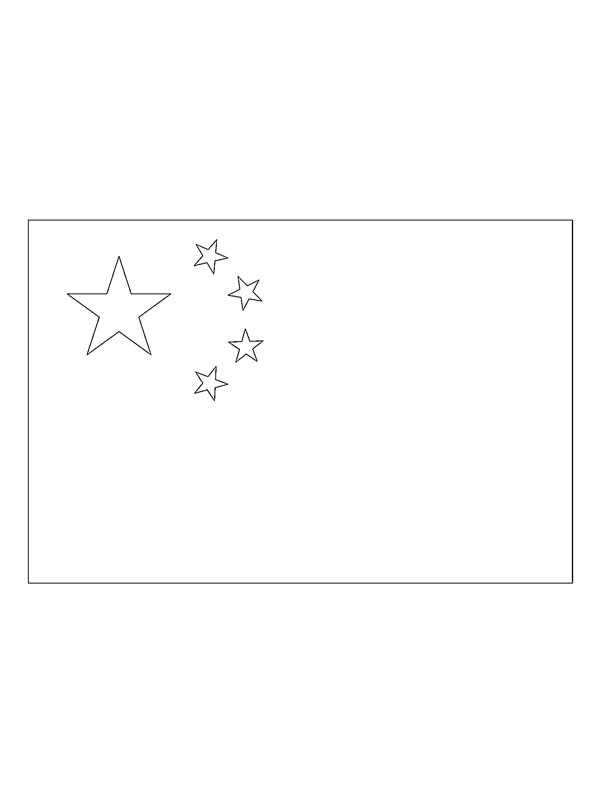 Bandiera della Cina disegno da colorare