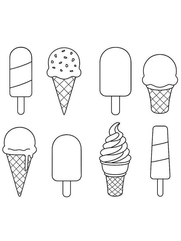 8 gelati disegno da colorare 8 gelati disegno da colorare