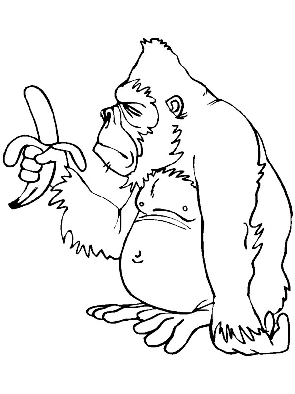 scimmia con una banana disegno da colorare