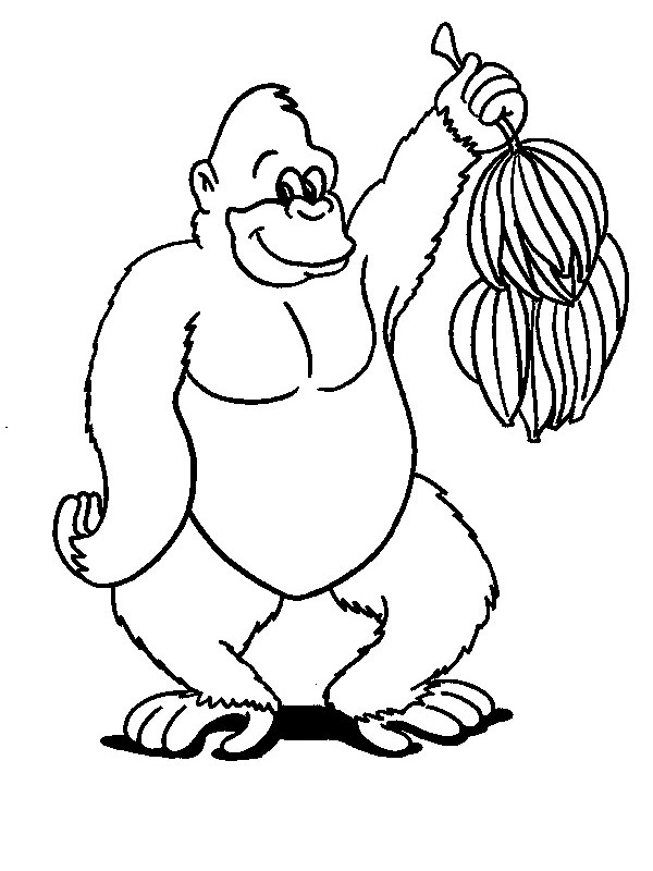 Scimmia con banane disegno da colorare Scimmia con banane disegno da colorare