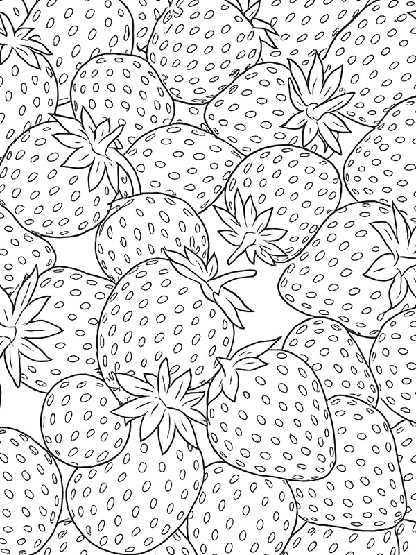 Sfondo con fragole disegno da colorare Sfondo con fragole disegno da colorare