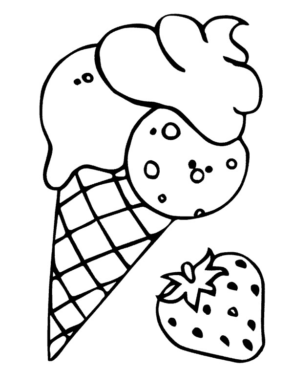 gelato alla fragola disegno da colorare