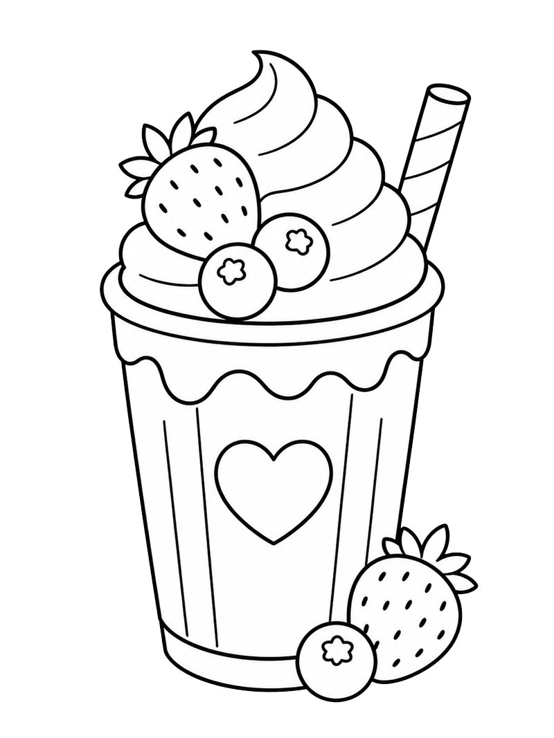 Frullato alla fragola disegno da colorare Frullato alla fragola disegno da colorare