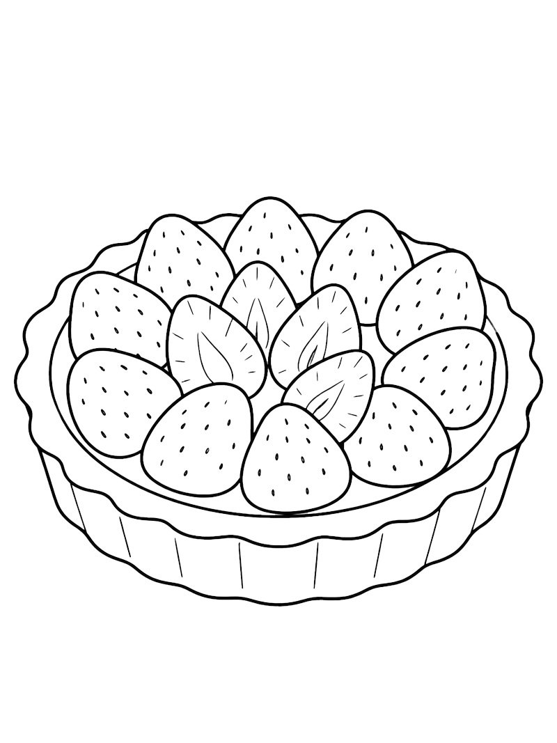 Torta alle fragole disegno da colorare Torta alle fragole disegno da colorare