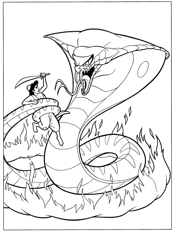 Aladino che lotta con Jafar disegno da colorare Aladino che lotta con Jafar disegno da colorare