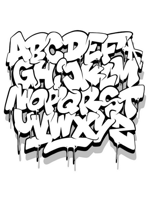 Graffiti alfabeto disegno da colorare