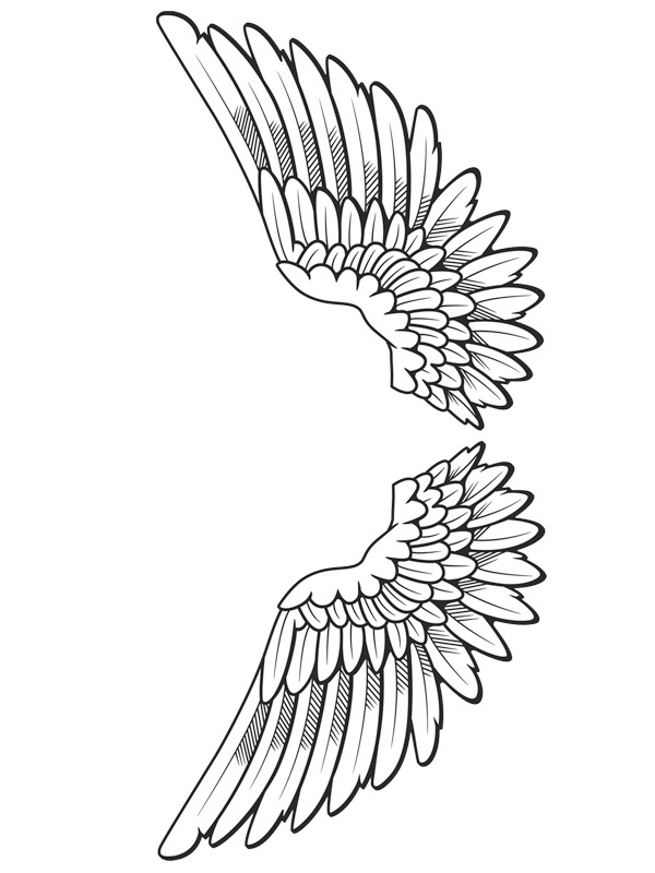 Tatuaggio delle ali di un angelo disegno da colorare