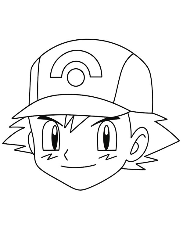 Volto di Ash Ketchum disegno da colorare Volto di Ash Ketchum disegno da colorare