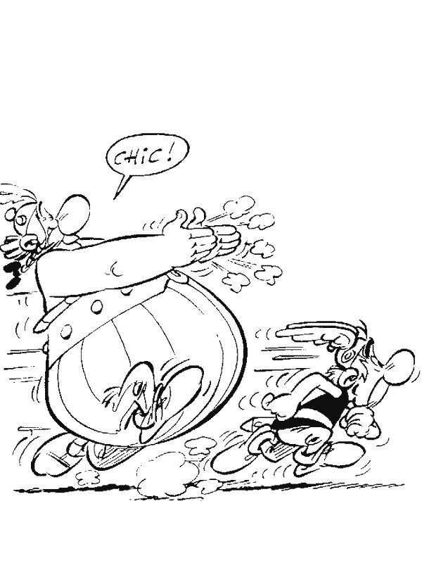 Asterix e Obelix che corrono disegno da colorare