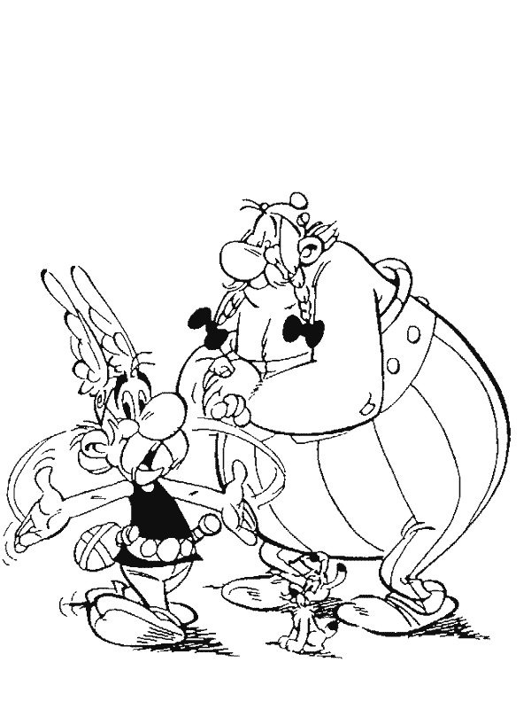Asterix, Obelix e Idefix disegno da colorare